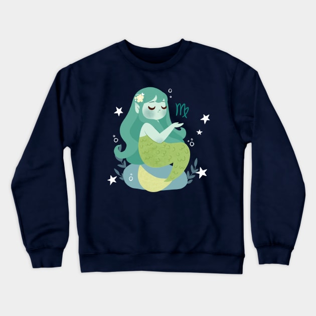 Virgo Mermaid Crewneck Sweatshirt by Lobomaravilha